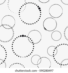 Vector seamless pattern. Stylish texture with figures from circles. Geometric lattice pattern.