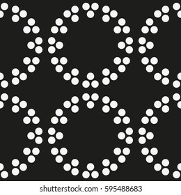 Vector seamless pattern. Stylish texture with figures from circles. Geometric lattice pattern.