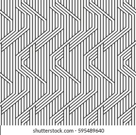 Vector seamless pattern. Stylish texture with figures from lines. Geometric pattern.