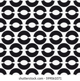 Vector seamless pattern. Stylish texture with figures from circles. Geometric lattice pattern.