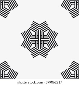 Vector seamless pattern. Stylish texture with figures from lines. Geometric pattern.