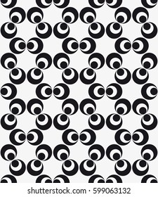 Vector seamless pattern. Stylish texture with figures from circles. Geometric lattice pattern.