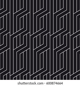 Vector seamless pattern. Stylish texture with figures from lines. Geometric pattern.