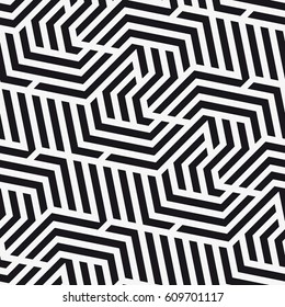 Vector seamless pattern. Stylish texture with figures from lines. Geometric pattern.