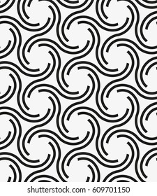 Vector seamless pattern. Stylish texture with figures of wavy bands.. Geometric lattice pattern.