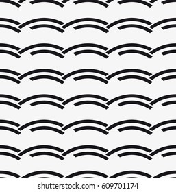 Vector seamless pattern. Stylish texture with figures from arcs. Geometric pattern.