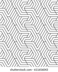 Vector seamless pattern. Stylish texture with figures from lines. Geometric pattern.