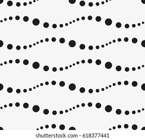Vector seamless pattern. Stylish texture with stripes from circles. Geometric lattice pattern.
