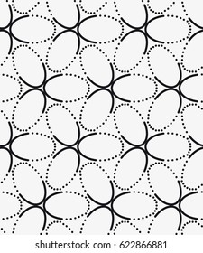 Vector seamless pattern. Stylish texture with figures from circles. Geometric lattice pattern.