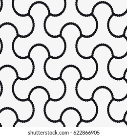 Vector seamless pattern. Stylish texture with figures from circles. Geometric lattice pattern.