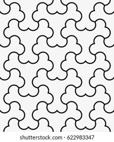 Vector seamless pattern. Stylish texture with figures from circles. Geometric lattice pattern.