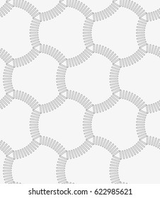 Vector seamless pattern. Stylish texture with figures from short lines. Geometric pattern.