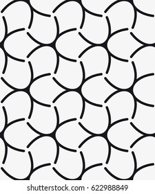 Vector seamless pattern. Stylish texture with figures from arcs. Geometric pattern.