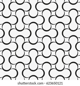 Vector seamless pattern. Stylish texture with figures from arcs. Geometric pattern.