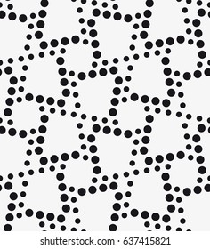 Vector seamless pattern. Stylish texture with figures from circles. Geometric lattice pattern.