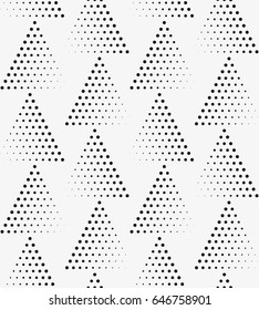 Vector seamless pattern. Stylish texture with triangles of circles. Geometrical grating pattern.