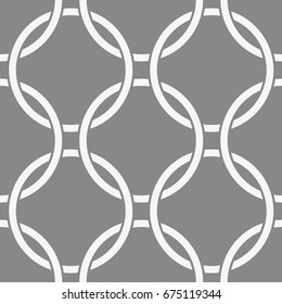 Vector seamless pattern. Stylish texture with figures from circles. Geometric lattice pattern.