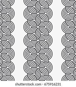 Vector seamless pattern. Stylish texture with figures from circles. Geometric lattice pattern.