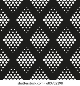 Vector seamless pattern. Stylish texture with rhombuses from the circles. Geometric lattice pattern.