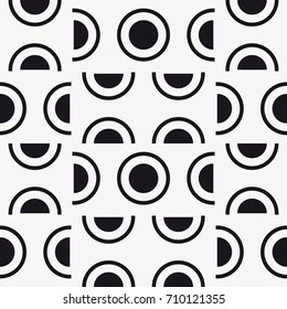 Vector seamless pattern. Stylish texture with circles. Geometric lattice pattern.