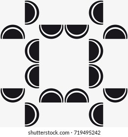 Vector seamless pattern. Stylish texture with figures from semicircle. Geometric lattice pattern.