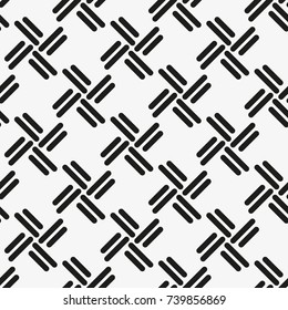 Vector seamless pattern. Stylish texture with figures from short lines. Geometric pattern.