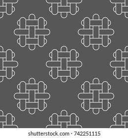 Vector seamless pattern. Stylish texture with figures from short lines. Geometric pattern.