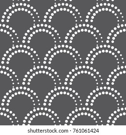 Vector seamless pattern. Stylish texture with figures from circles. Geometric lattice pattern.