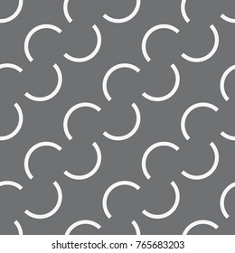 Vector seamless pattern. Stylish texture with figures from semicircle. Geometric lattice pattern.