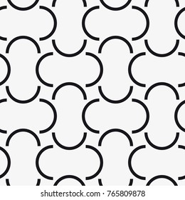 Vector seamless pattern. Stylish texture with figures from semicircle. Geometric lattice pattern.