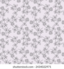 Vector seamless pattern with stylized berry branches, perfect for textile and wallpaper.