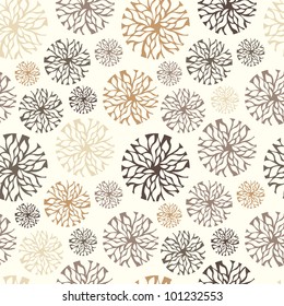 vector seamless pattern with stylized dandelion flowers