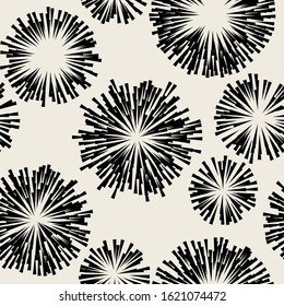 Vector seamless pattern with stylized dandelions. Modern repeating texture. Fancy print with flowers.