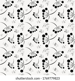 Vector seamless pattern with stylized dandelions. Modern repeating texture in an editable background. Fancy print with flowers.