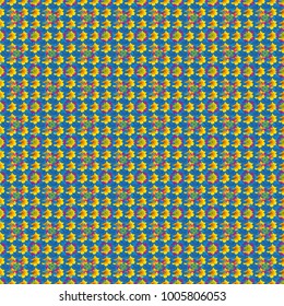 Vector seamless pattern with stylized flowers. Beautiful floral background in magenta, blue and yellow colors. Can be used for textile, book cover, packaging, wedding invitation.