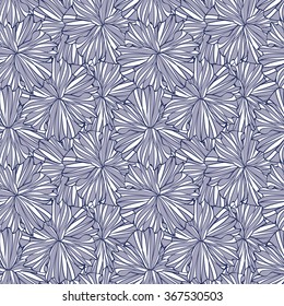 Vector - Seamless pattern with stylized flowers. Graphic background in subdued, blue tones. Simple to edit.