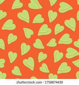 Patrón vectorial sin fisuras con corazones estilizados. Ilustración dibujada a mano en estilo doodle. El diseño romántico, el papel, el tejido, la decoración, el vivero