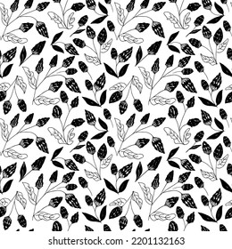 Vector seamless pattern with stylized  protea flowers. Hand drawn botanical background with floral motif. Protea flowers painted by brush. Modern ink drawing wild, africans, tropical king plants. 
