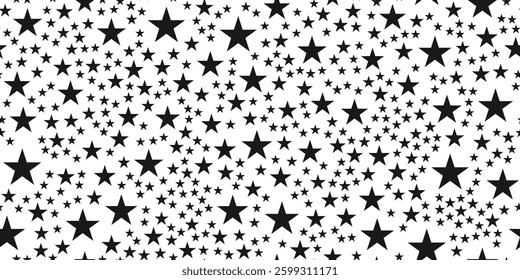 Vector seamless pattern of stylized stars for design and textile