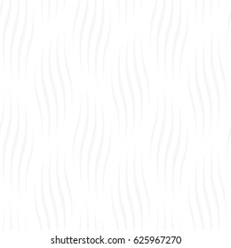 Vector seamless pattern. Subtle abstract white texture. Wavy neutral background. Volume effect of distorted surface.