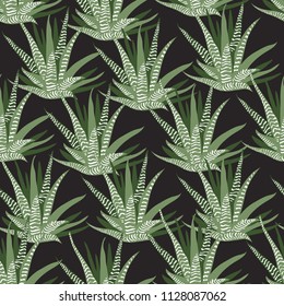 Vector seamless pattern with succulents. Exotic plants. Fabric design.