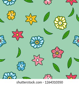 Vector seamless pattern of summer  flamboyant flower.