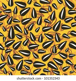 vector seamless pattern with sunflower seeds