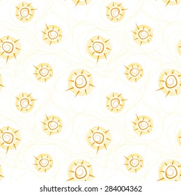 Vector seamless pattern with suns