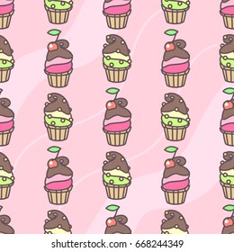 vector seamless pattern. Sweets time concept. 072