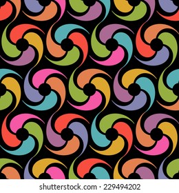 Vector seamless pattern with swirl element. Geometric vintage ornament. Color decorative illustration for print, web