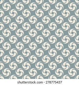 Vector seamless pattern with swirl element. Geometric vintage ornament.  Grey decorative illustration for print, web