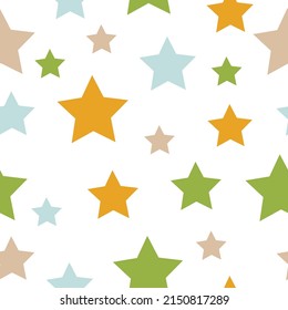 Vector seamless pattern swirl multicolored background Starry Sky Colorful Background. Festive Stars Wallpaper.