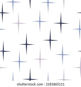 Vector seamless pattern swirl multicolored background Hand drawn doodle elements in navy, pink and purple soft tones on white background. Festive Stars Wallpaper.