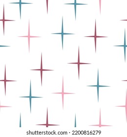 Vector seamless pattern swirl multicolored background Vector illustration. Festive Stars Wallpaper.